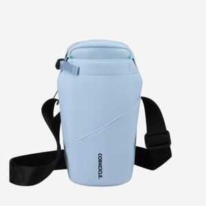 Corkcicle Small Cossbody Sling Bag Holds 20oz or 32oz Canteen Light Blue
